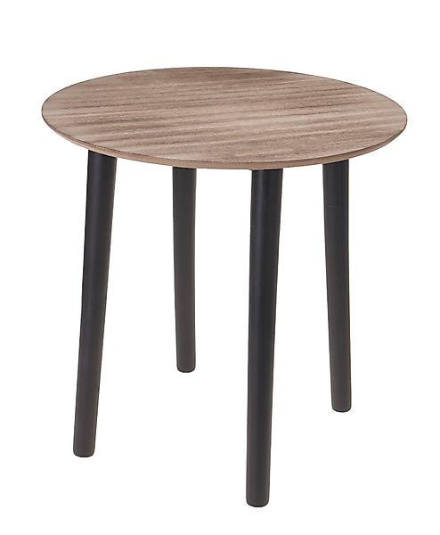 Spetebo Blumentisch Holz Beistelltisch natur-schwatz / günstig online kaufen