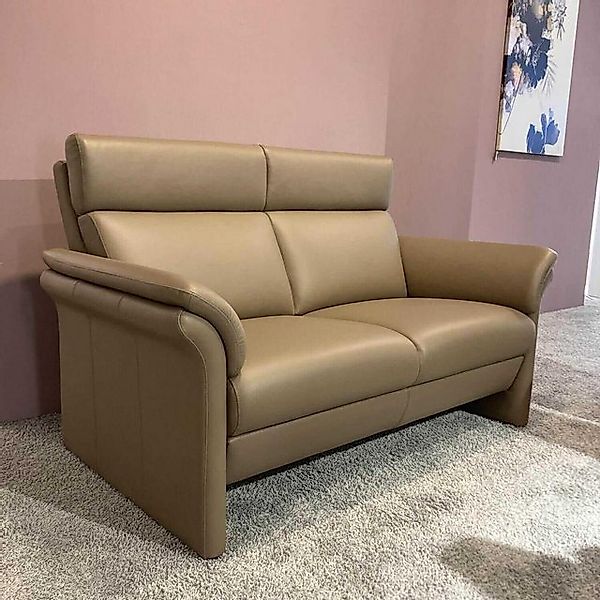 Puhlmann 2-Sitzer Sofa Gomera Leder Dea Mud Braun Beige günstig online kaufen