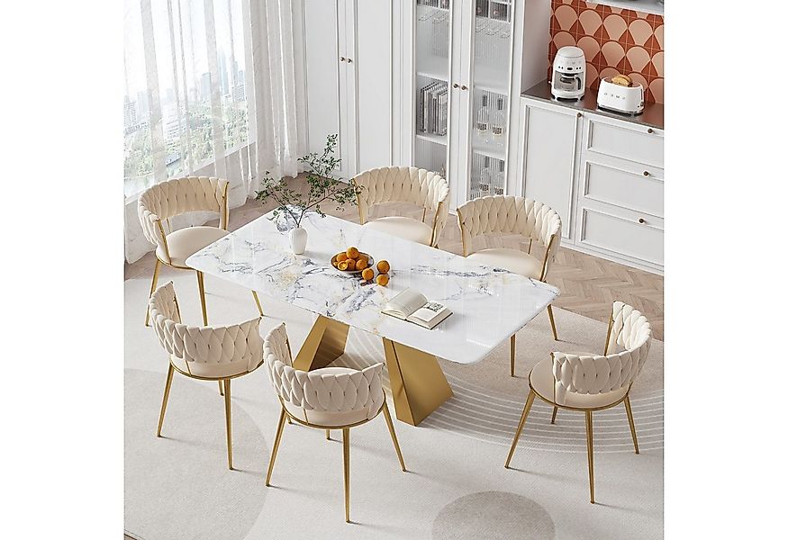 LVHOM Esszimmerstuhl Luxuriöse Samt-Stühle 2er-/4er-/6er-Set mit Rückenlehn günstig online kaufen