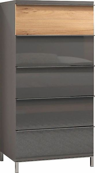 PLACES OF STYLE Highboard »Onyx, hohe Kommode mit 5 Schubladen, UV Lackieru günstig online kaufen