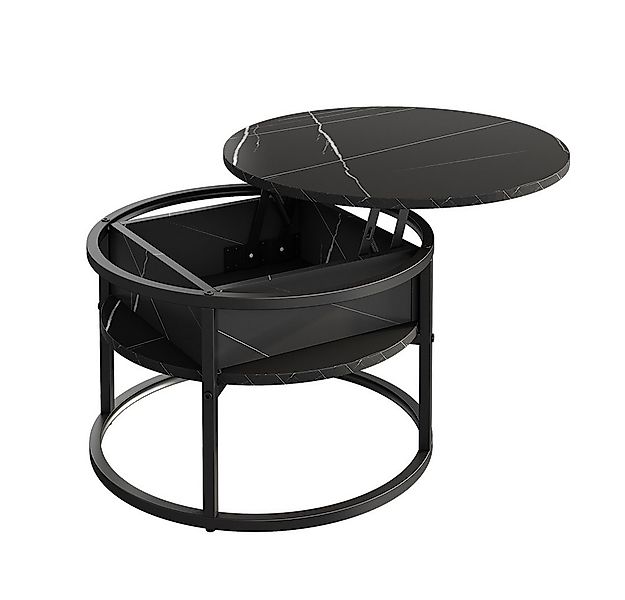 Vicco Couchtisch Marlo, Schwarz/Marmor-Weiß, 57 x 57 cm günstig online kaufen