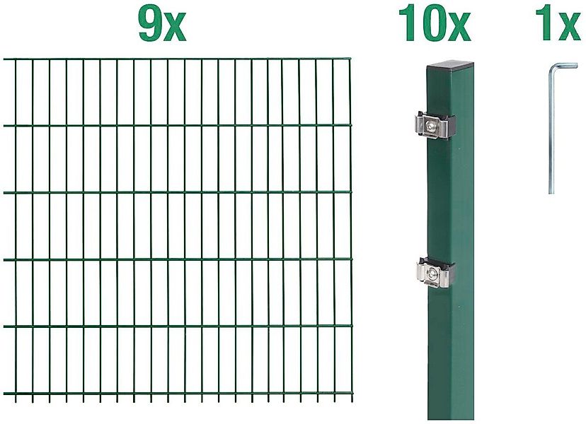 Alberts Doppelstabmattenzaun Grundset, (Set), Höhe: 80-160 günstig online kaufen