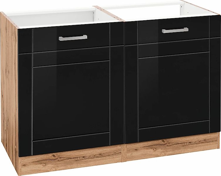 KOCHSTATION Spülenschrank "KS-Tinnum" 120 cm breit, MDF-Fronten, Metallgrif günstig online kaufen