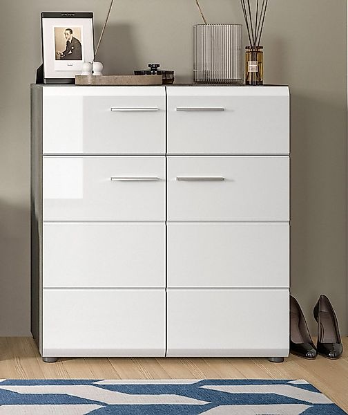 Home affaire Schuhschrank "Rumba, Breite 80 cm, Hochglanz Front, 2 Türen, 4 günstig online kaufen