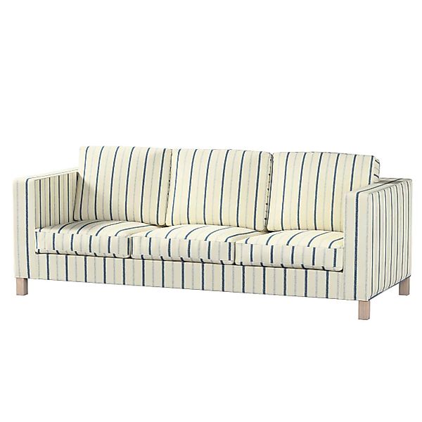 Bezug für Karlanda 3-Sitzer Sofa nicht ausklappbar, kurz, creme- blau gestr günstig online kaufen