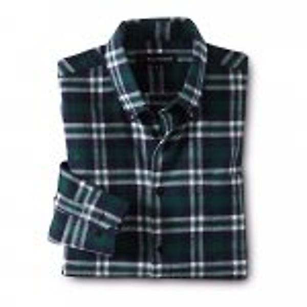 Baumwoll-Flanellhemd,grün-blau günstig online kaufen