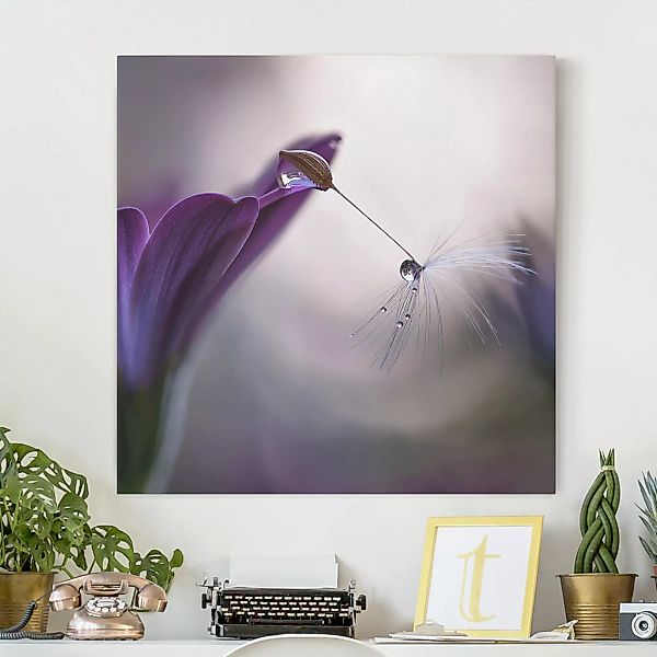 Leinwandbild Blumen - Quadrat Purple Rain günstig online kaufen