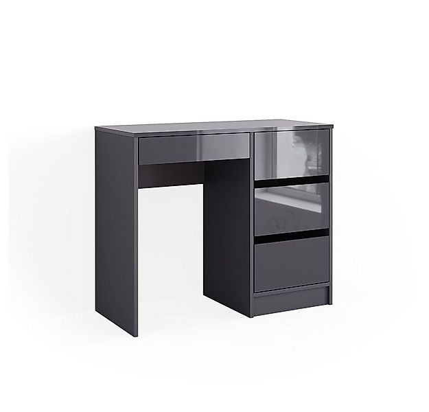 Vicco Schreibtisch Sherry, Anthrazit Hochglanz, 90 x 40 cm mit Schubladen günstig online kaufen