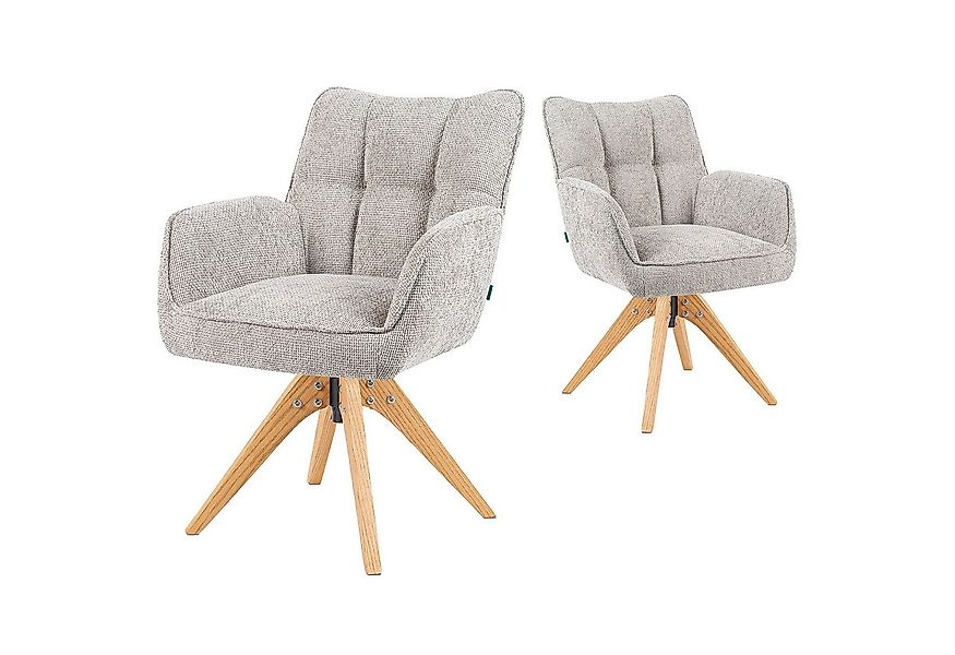 DUBI Möbel Polsterstuhl Mika-Theo, Federkern, Eiche geölt, 360° drehbar im günstig online kaufen