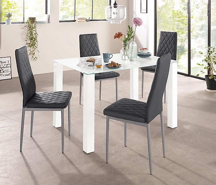 INOSIGN Essgruppe Set, 5 Stk. tlg. mit Glastisch, Breite 120 cm günstig online kaufen