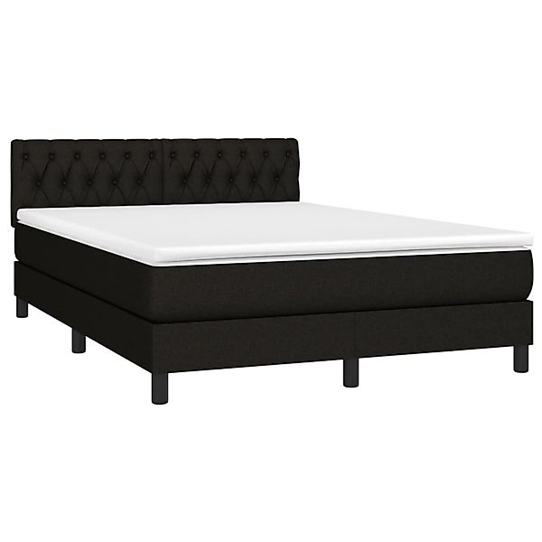 vidaXL Boxspringbett mit Matratze & LED Schwarz 140x190 cm Stoff 3133391 günstig online kaufen