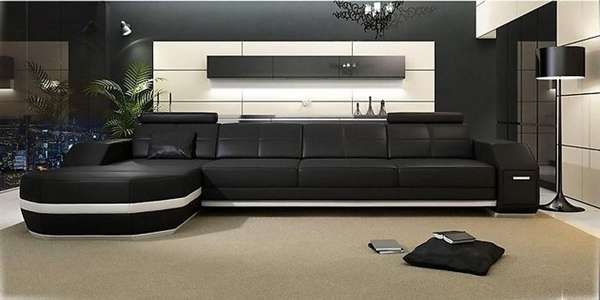 JVmoebel Ecksofa Design Ecksofa mit USB Couch Polster Eck Garnitur Ledersof günstig online kaufen