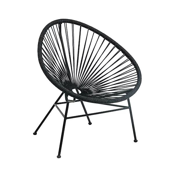 Sessel aus Kordel Geflecht und Stahl Retrostil (2er Set) günstig online kaufen