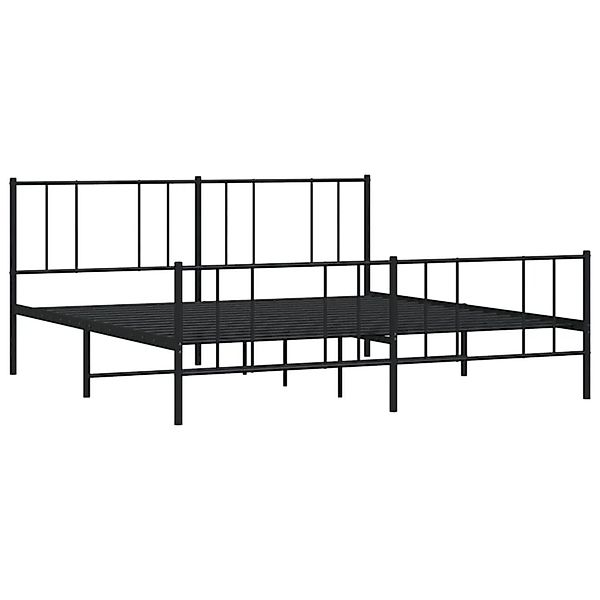 vidaXL Bettgestell mit Kopf- und Fußteil Metall Schwarz 200x200 cm 352505 günstig online kaufen