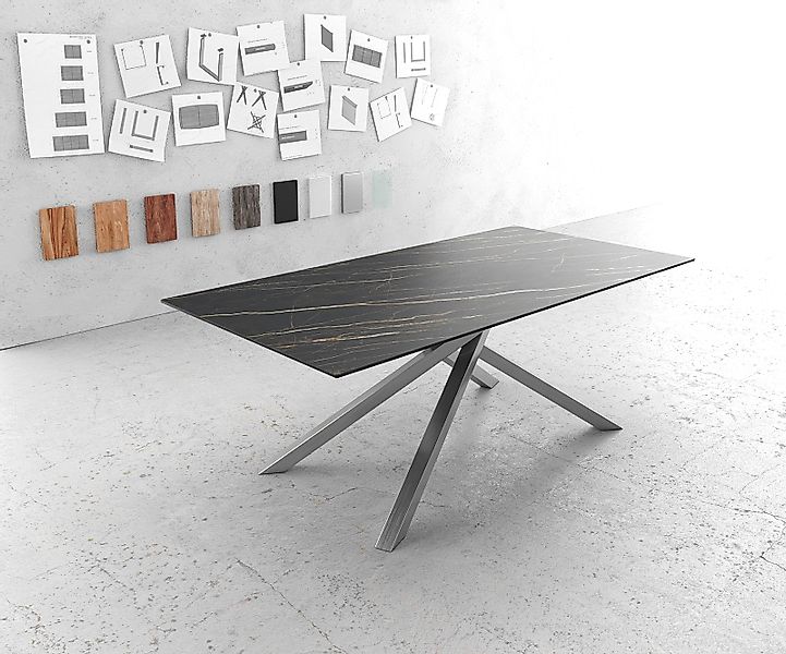 DELIFE Esstisch Edge, Keramik Laminam®Noir Desir günstig online kaufen