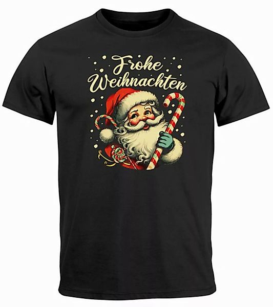 MoonWorks Print-Shirt Herren T-Shirt Frohe Weihnachten Santa Claus Aufdruck günstig online kaufen