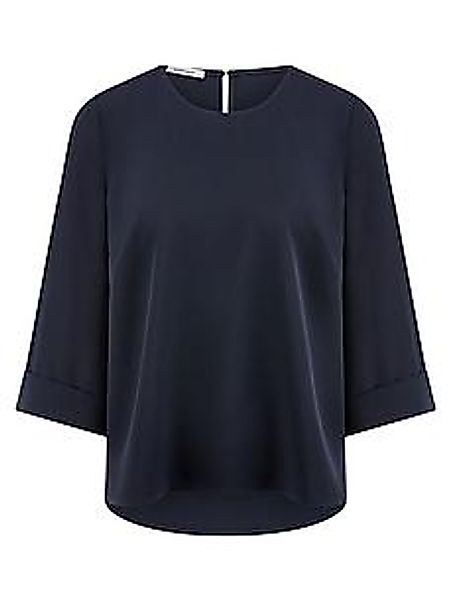 Bluse Rundhals-Ausschnitt Peter Hahn blau günstig online kaufen