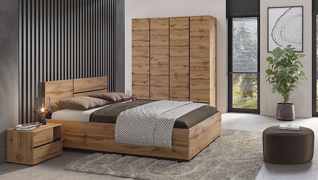 Home affaire Schlafzimmer-Set "Cross, moderne, grifflose Optik, FSC-zertifi günstig online kaufen