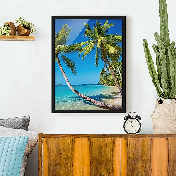 Bild mit Rahmen Strand - Hochformat Beach of Thailand günstig online kaufen