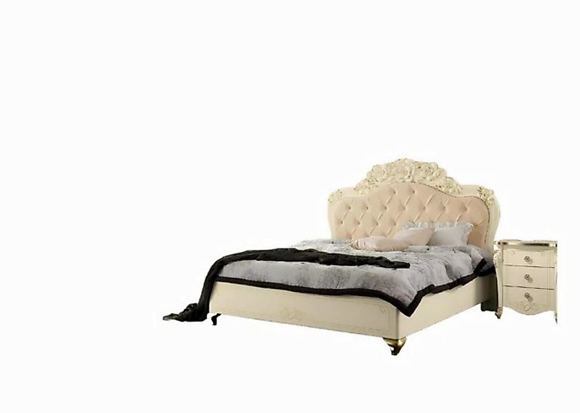 JVmoebel Bett Bett Beige Holzbett Design Betten Italienische Art déco Itali günstig online kaufen