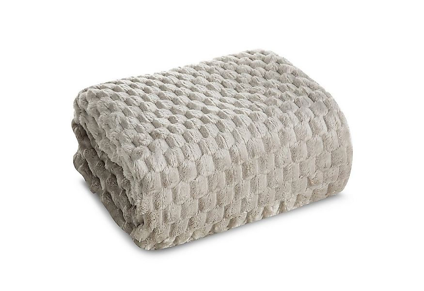Wohndecke CINDY/6, Design91, Tolle Struktur, Waffelmuster, Weich, Karierte günstig online kaufen