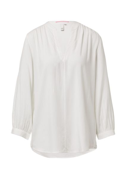 QS Kurzarmbluse Bluse Viskose-Bluse mit Raffung günstig online kaufen