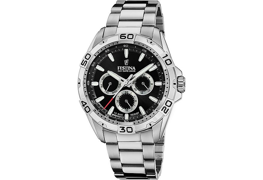 Festina Quarzuhr Herrenuhr F20623/4 – Schwarzes Zifferblatt, Edelstahlarmba günstig online kaufen