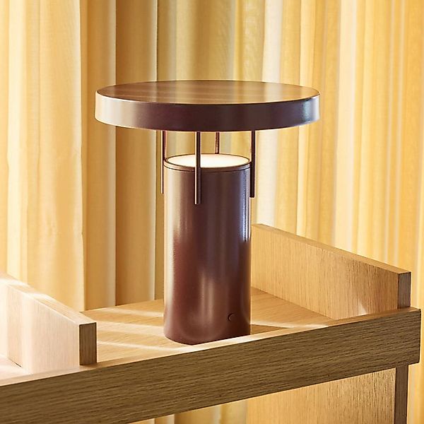 HÜBSCH LED-Akku-Tischlampe BringMe, burgunder metallic, 28cm günstig online kaufen
