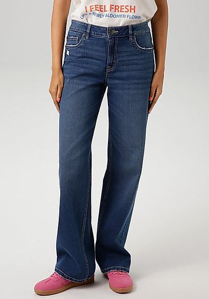 Aniston CASUAL Straight-Jeans, mit trendig weitem Bein günstig online kaufen
