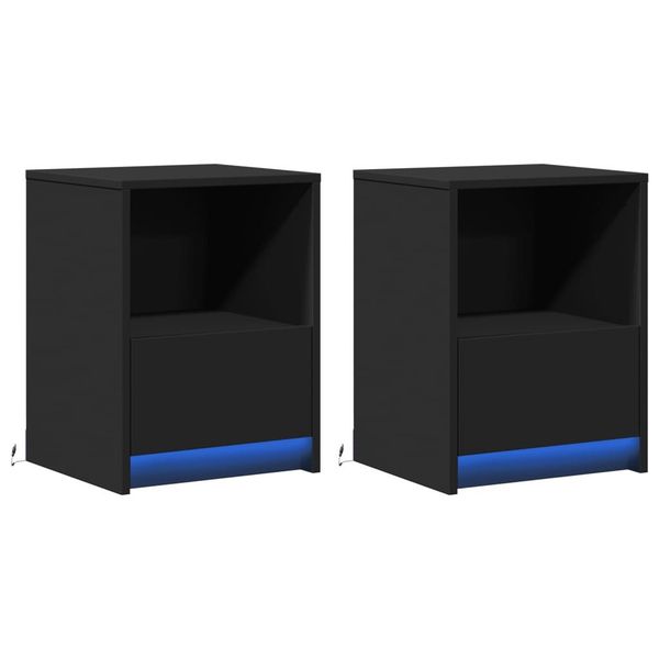 vidaXL Nachttisch Nachttische mit LED-Leuchten 2 günstig online kaufen