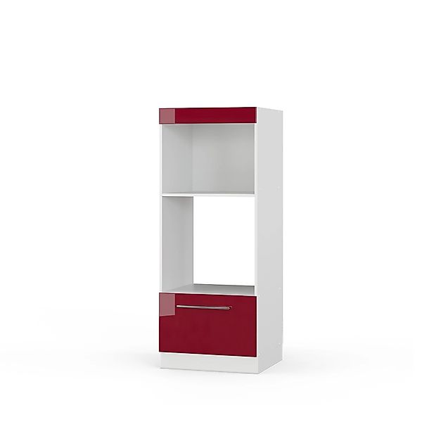 Vicco Mikrowellenschrank Fame-Line Bordeaux Hochglanz/Weiß 60 cm Offen günstig online kaufen