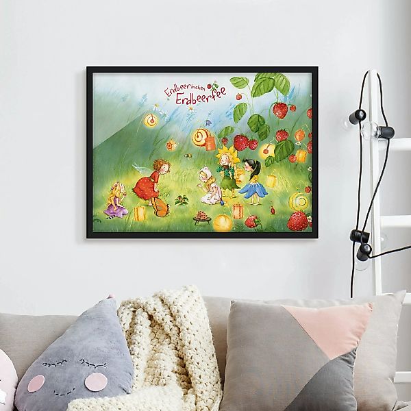 Bild mit Rahmen Kinderzimmer - Querformat Erdbeerinchen Erdbeerfee - Latern günstig online kaufen