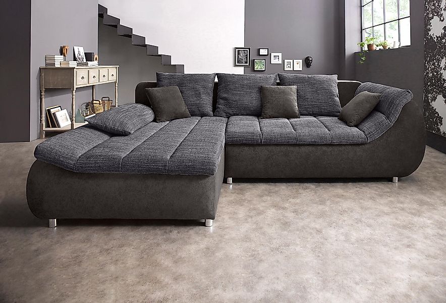 INOSIGN Ecksofa »Imola elegant und bequem, aktuelle Steppung im Sitz, L-For günstig online kaufen