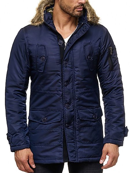 Reslad Winterjacke Herren Jacke mit Fellkragen günstig online kaufen