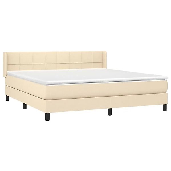vidaXL Boxspringbett mit Matratze Creme 180x200 cm Stoff 3129734 günstig online kaufen