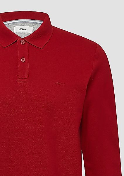 s.Oliver Langarmshirt Poloshirt aus Baumwoll-Piqué günstig online kaufen