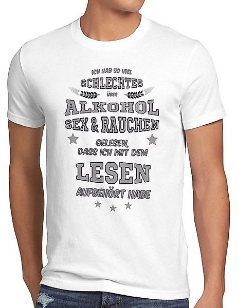 style3 T-Shirt Viel schlechtes Alkohol Sex Rauchen gelesen bier trinken vat günstig online kaufen