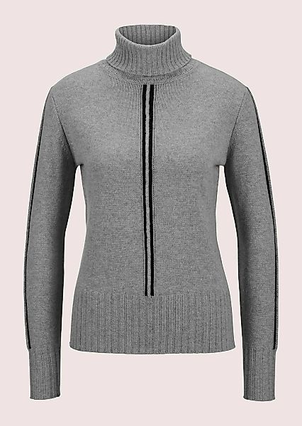 MADELEINE Longpullover "Kaschmirpullover Moderner Wollpullover mit Ajour-Mu günstig online kaufen