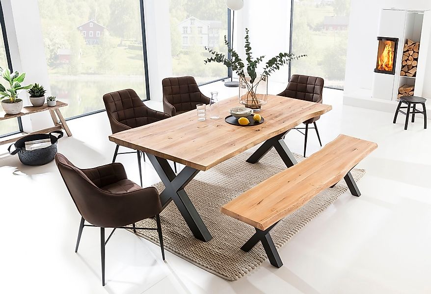 Home affaire Esstisch »Tristan«, mit Baumkante günstig online kaufen