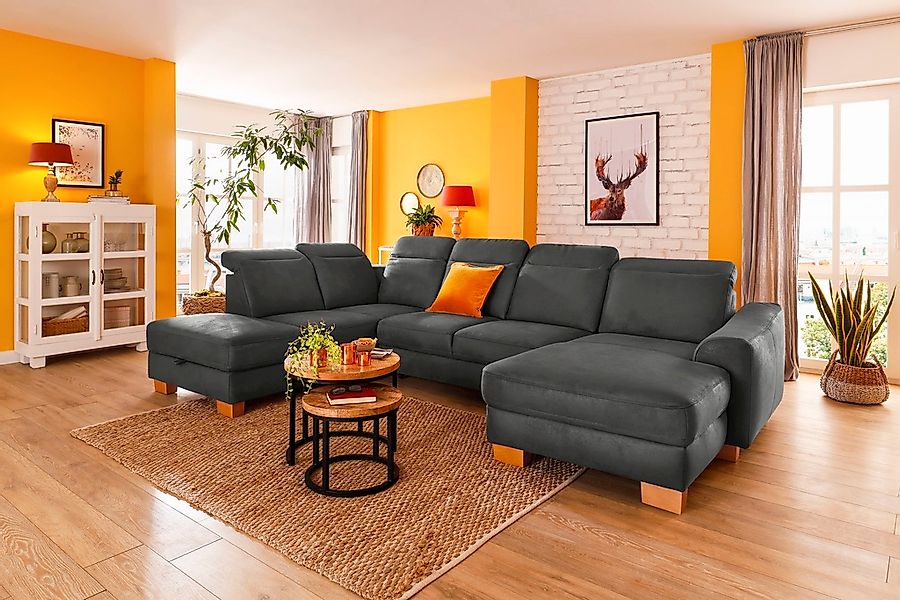 Home affaire Wohnlandschaft "Dundee U-Form" wahlweise mit Kopfteilverstellu günstig online kaufen