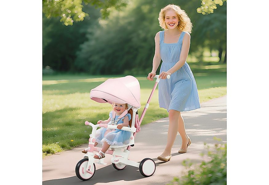 AIYAPLAY Dreirad mit reversiblem Sitz, Fußstütze, ausziehbar Sonnendach, fü günstig online kaufen