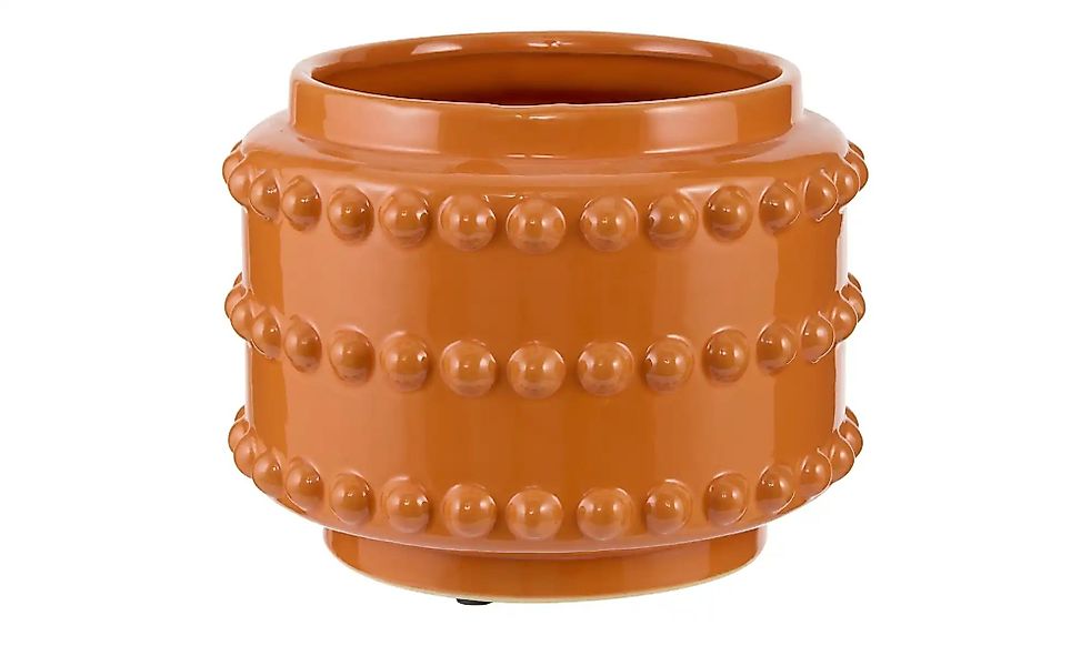 Übertopf   ¦ orange ¦ Keramik ¦ Maße (cm): H: 16,5  Ø: 21 Accessoires > Dek günstig online kaufen