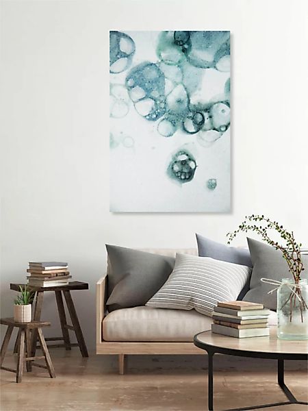 Poster / Leinwandbild - Aquarelle Bubbles - Blue günstig online kaufen