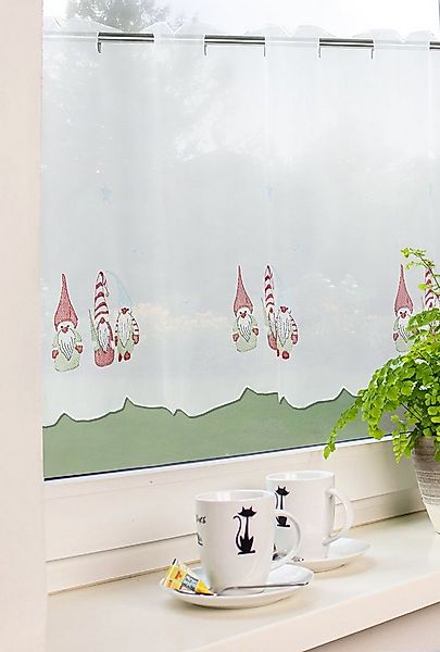 EXPERIENCE Scheibengardine Scheibengardine Weihnachten Wichtel 2571 Weiß Gr günstig online kaufen