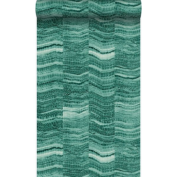 Origin Wallcoverings Tapete Zick-Zack-Mamorstreifen Smaragdgrün 53 cm x 10. günstig online kaufen