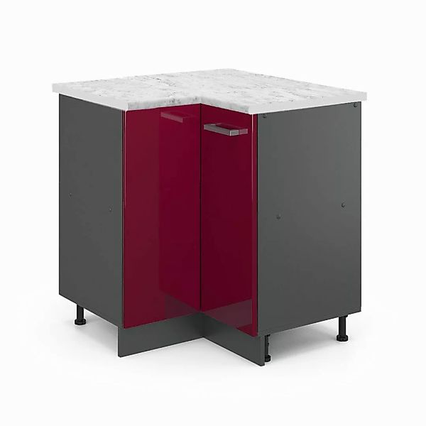 Vicco Eckunterschrank R-Line, Bordeaux Hochglanz/Anthrazit, 75.6 günstig online kaufen