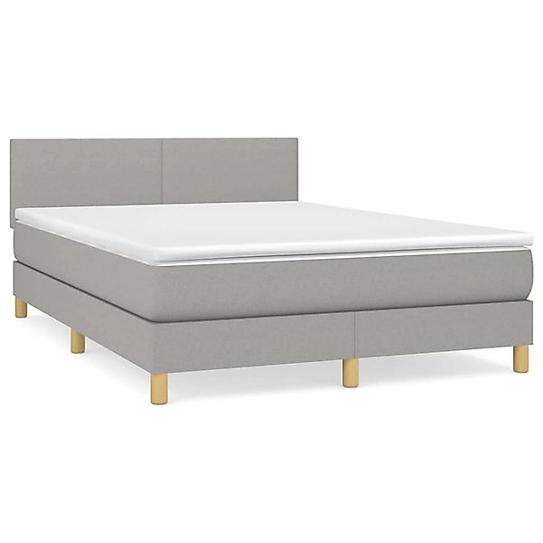vidaXL Boxspringbett mit Matratze Hellgrau 140x190 cm Stoff 3140449 günstig online kaufen