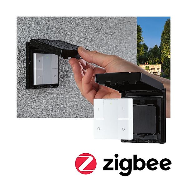 Paulmann "Wandschalter Smart Home Zigbee 3.0 On/Off/Dimm Outdoor Schwarz" günstig online kaufen