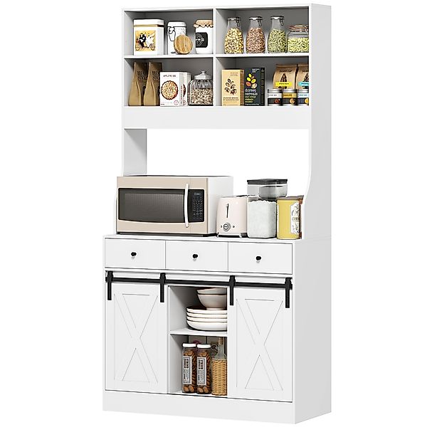 HOMCOM Küchenschrank, Hochschrank mit Arbeitsplatte, Buffetschrank mit Schi günstig online kaufen