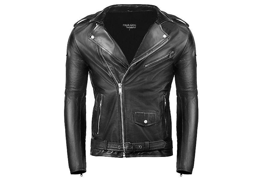 PAULGOS Lederjacke Herren Biker Jacke Motorradjacke Motorrad 100% Echtleder günstig online kaufen